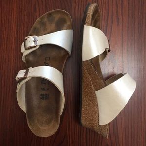 Birkenstock Dorthy wedge sandal, white, 40